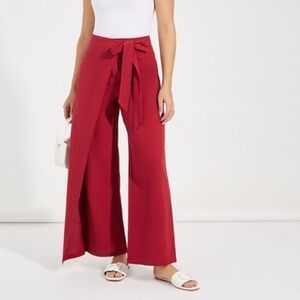 NEW! Halara Wide-Leg Tie Front Red Pants Size S